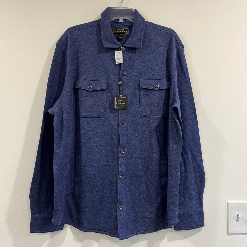 Jos A Bank Reserve Men's Large Shirt Jacket Lightweight Soft Long Sleeve Pockets